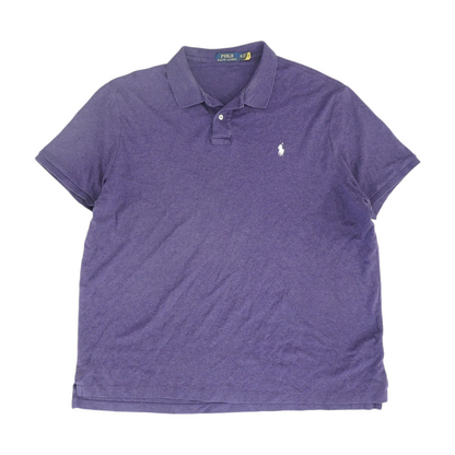 Purple Solid Short Sleeve Polo