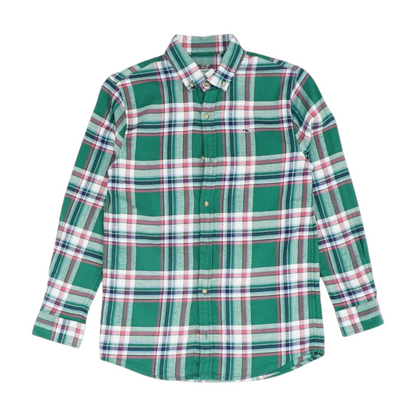 Green Plaid Flannel Button Down