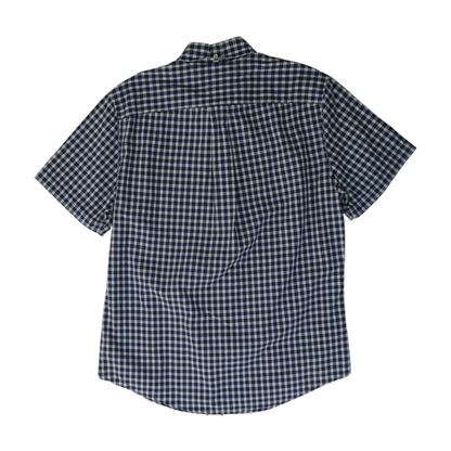 Navy Plaid Short Sleeve Button Down