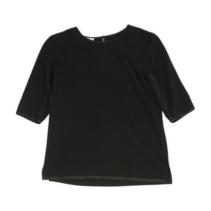 Vintage Black Solid Short Sleeve Blouse