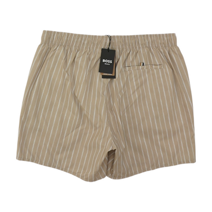 Beige Striped Swim Bottom