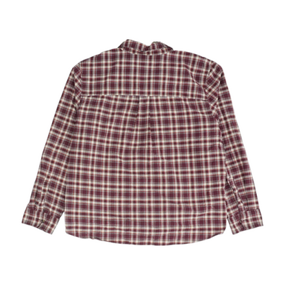 Maroon Plaid Long Sleeve Button Down
