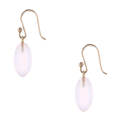 18K Yellow Gold Quartz Dangle Earrings