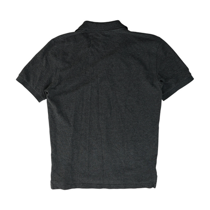 Gray Solid Short Sleeve Polo