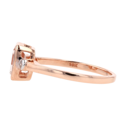 10K Rose Gold Morganite Fashion Ring