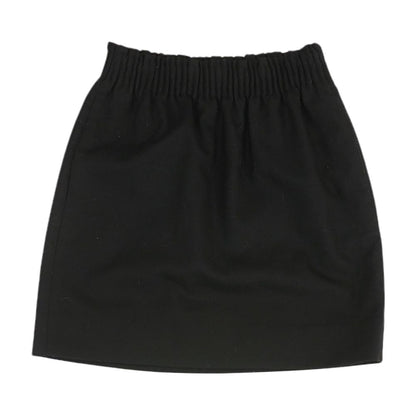 Black Solid Midi Skirt