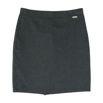 Charcoal Solid Midi Skirt
