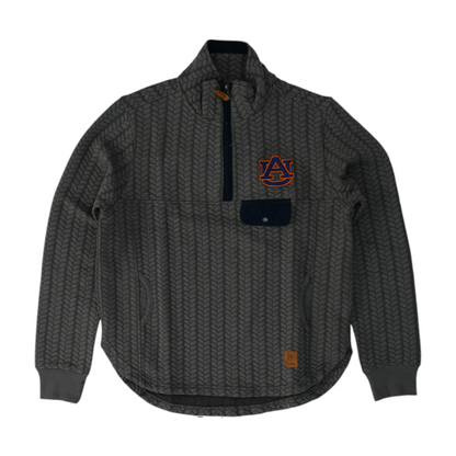 Charcoal Auburn Tigers Solid 1/4 Zip Pullover
