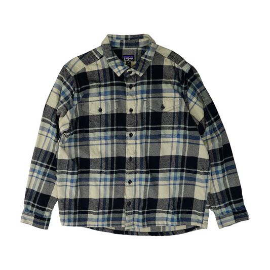 Beige Plaid Flannel Button Down