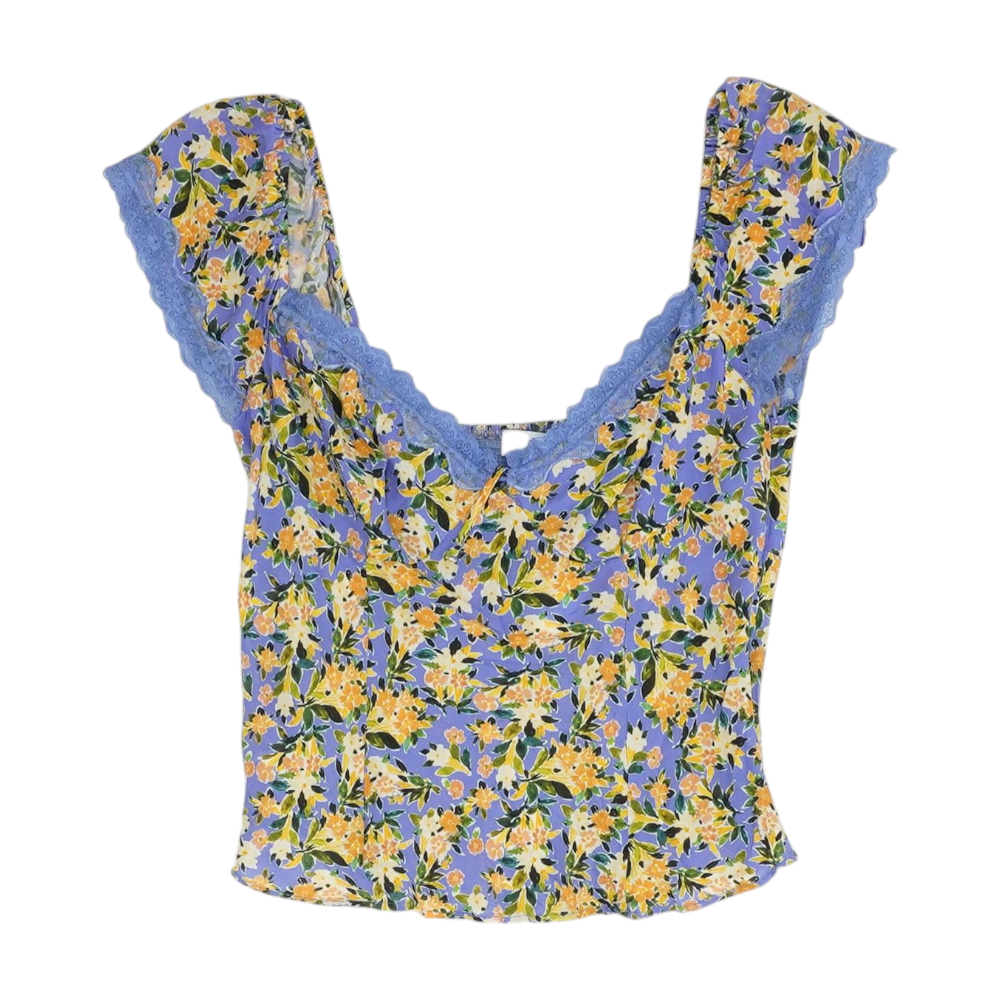 Blue Floral Blouse