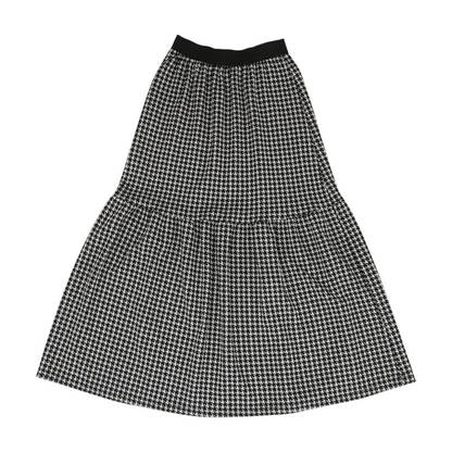 Black Houndstooth Midi Skirt