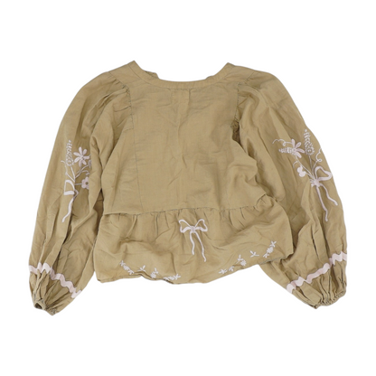 Tan Floral Button Down