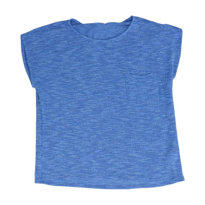 Blue Crewneck Knit Top