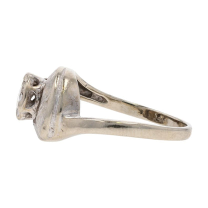 1/10 Ct 14K White Gold Illusion Set Round Diamond Promise Ring