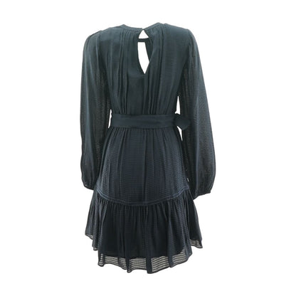 Navy Solid Midi Dress