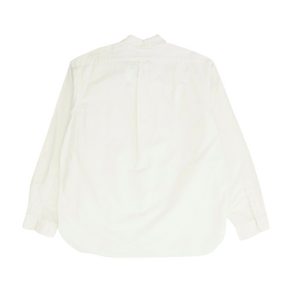 White Solid Long Sleeve Button Down