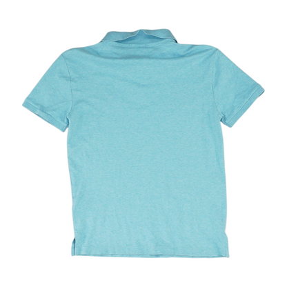 Blue Solid Short Sleeve Polo