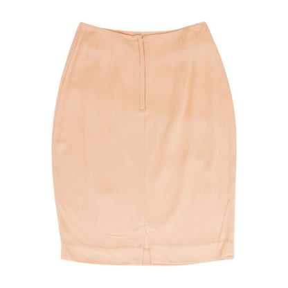 Pink Solid Midi Skirt