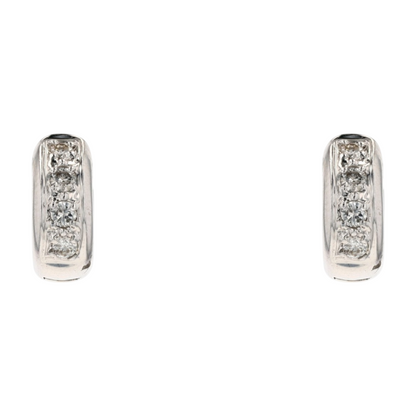 1/5 ctw 14K White Gold Diamond Hoop Earrings