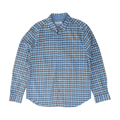 Blue Plaid Long Sleeve Button Down