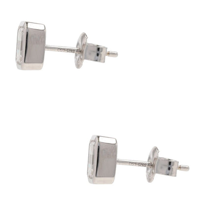 Sterling Silver Emerald Cut Diamond Stud Earrings