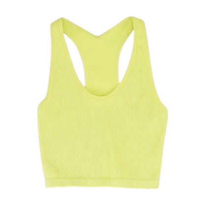 Neon Yellow Cropped Blouse