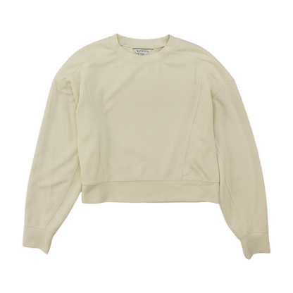 Cream Solid Sweatshirt Pullover