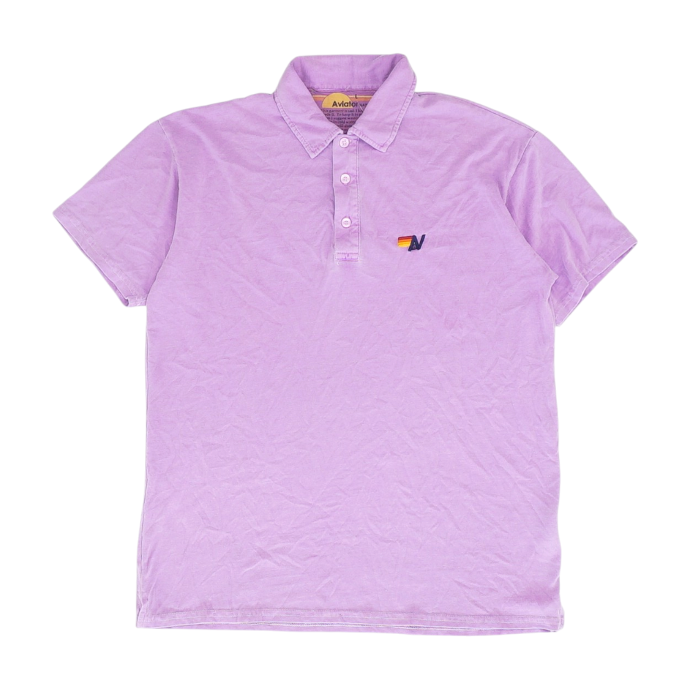 Purple Solid Short Sleeve Polo