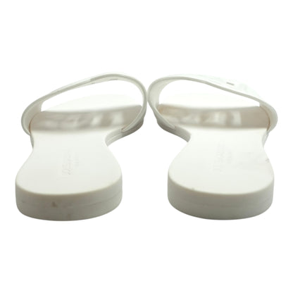 Bianca Interlocking Logo Rubber Pool Slides in White