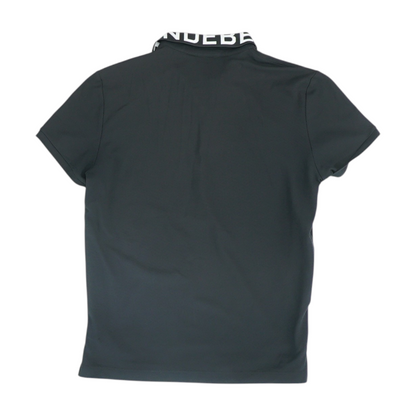 Black Solid Short Sleeve Polo