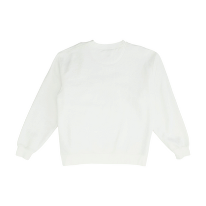 White Solid Sweatshirt Pullover
