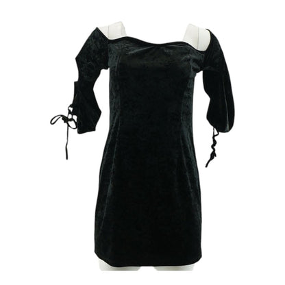 Black Solid Mini Dress