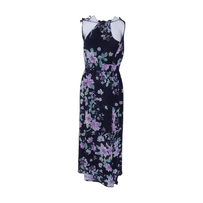 Purple Floral Midi Dress
