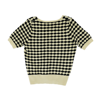 Beige Abstract Pullover Sweater