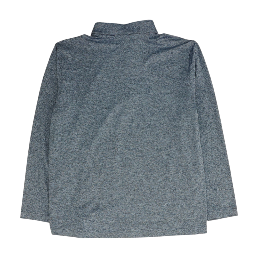 Blue Solid 1/4 Zip Pullover