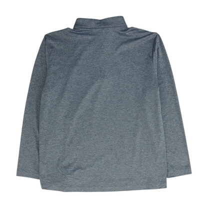 Blue Solid 1/4 Zip Pullover