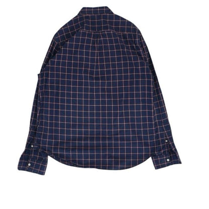 Navy Check Long Sleeve Button Down