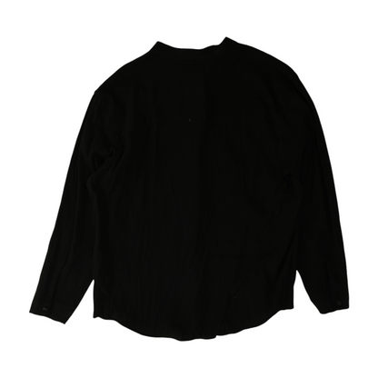 Black Solid Long Sleeve Button Down