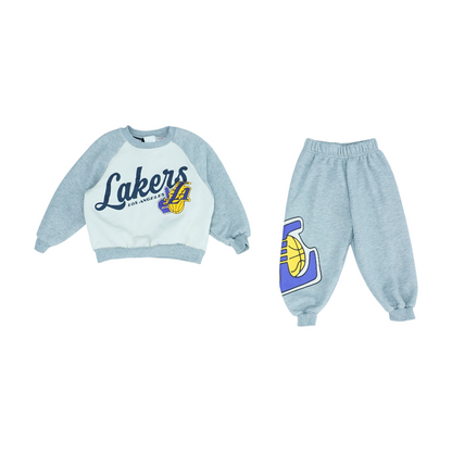 Gray Abstract Long Sleeve Set