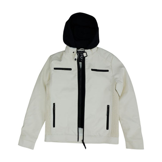 Ivory Faux Leather Jacket