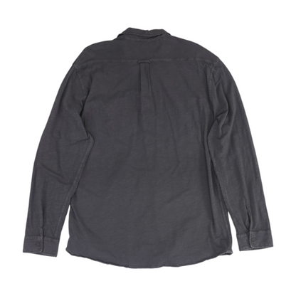 Gray Solid Long Sleeve Button Down