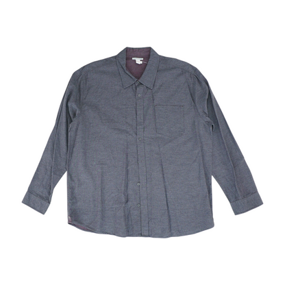 Gray Solid Flannel Button Down