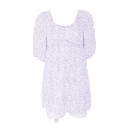 Lavender Floral Mini Dress
