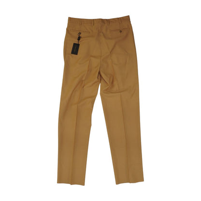 Tan Solid Dress Pants