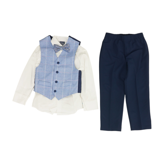 Blue Check Long Sleeve Set