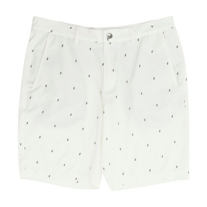 White Print Chino Shorts