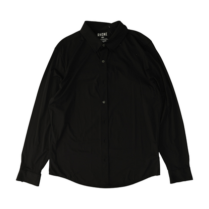 Black Solid Long Sleeve Button Down