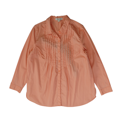 Peach Petite Button Down