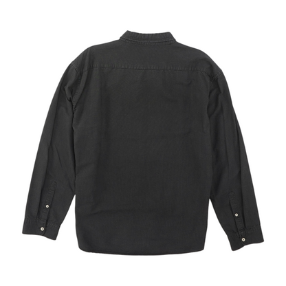 Black Solid Long Sleeve Button Down