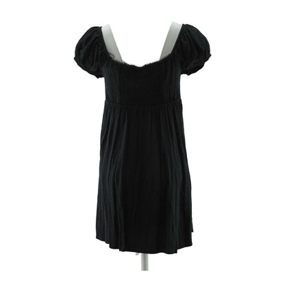 Black Solid Mini Dress